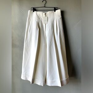 Lafayette Ivory Super Wide Leg Cropped Trouser NWT ~ Size 14